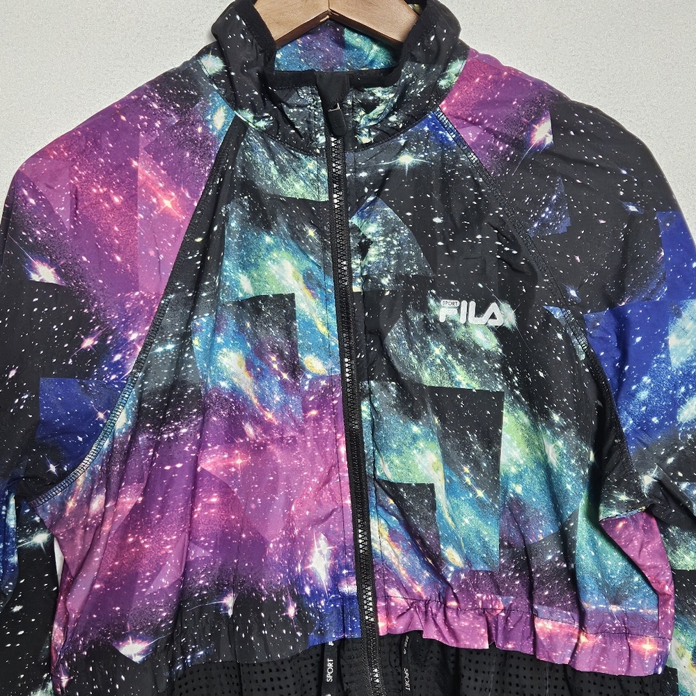FILA Sport Galaxy Windbreaker with Mesh Bottom Size Large *zipper is broken - Picture 3 of 16